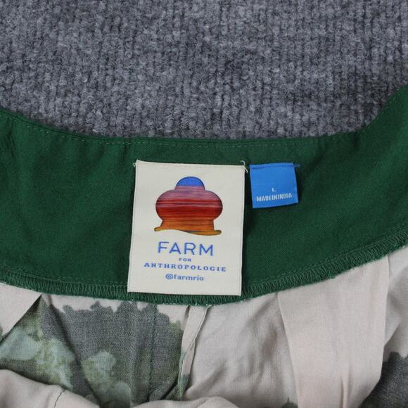 Farm Rio Skirt Womens Large Jungle Print V Waist Midi Green Tropical Boho Chic - Picture 10 of 14